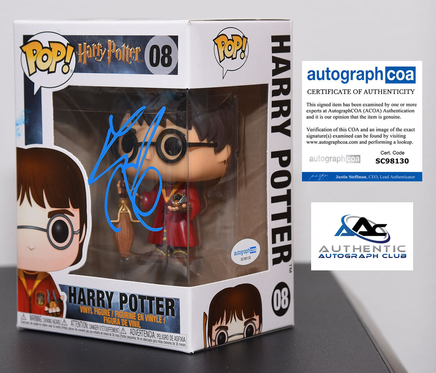 DANIEL RADCLIFFE AUTOGRAPH SIGNED FUNKO POP HARRY POTTER 08 ACOA