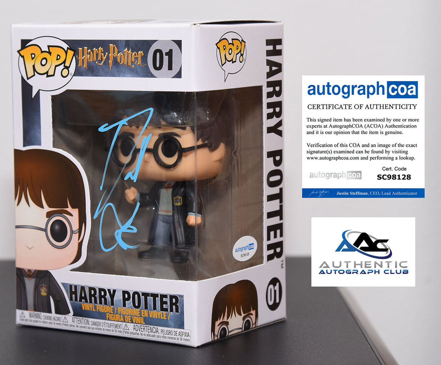 DANIEL RADCLIFFE AUTOGRAPH SIGNED FUNKO POP HARRY POTTER 01 ACOA