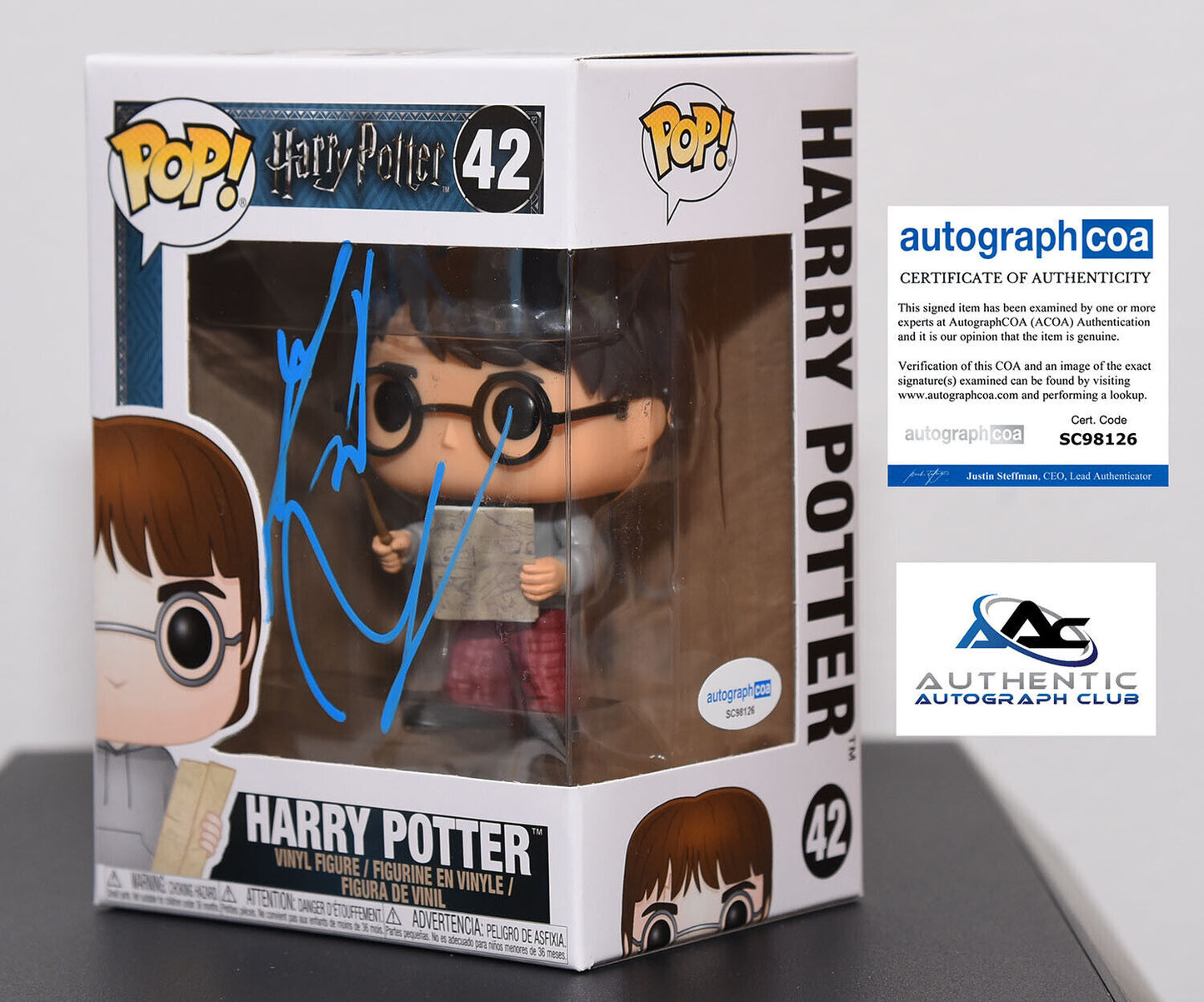 DANIEL RADCLIFFE AUTOGRAPH SIGNED FUNKO POP HARRY POTTER 42 ACOA