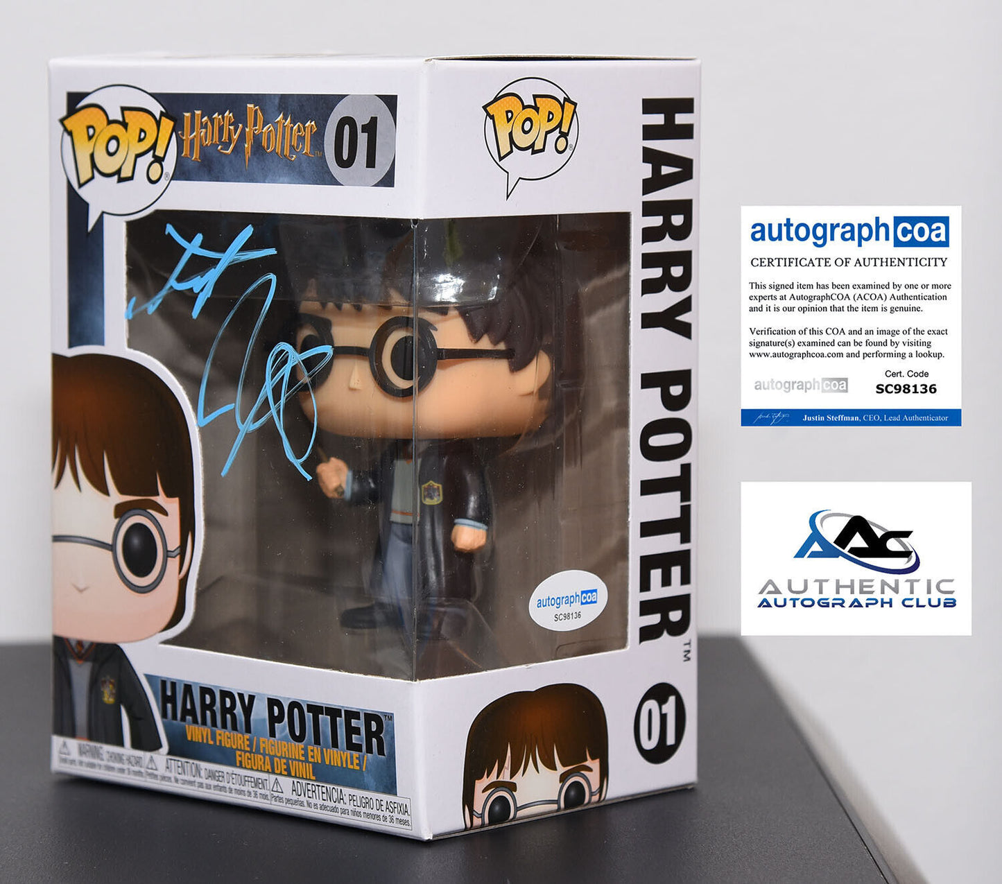 DANIEL RADCLIFFE AUTOGRAPH SIGNED FUNKO POP HARRY POTTER 01 ACOA