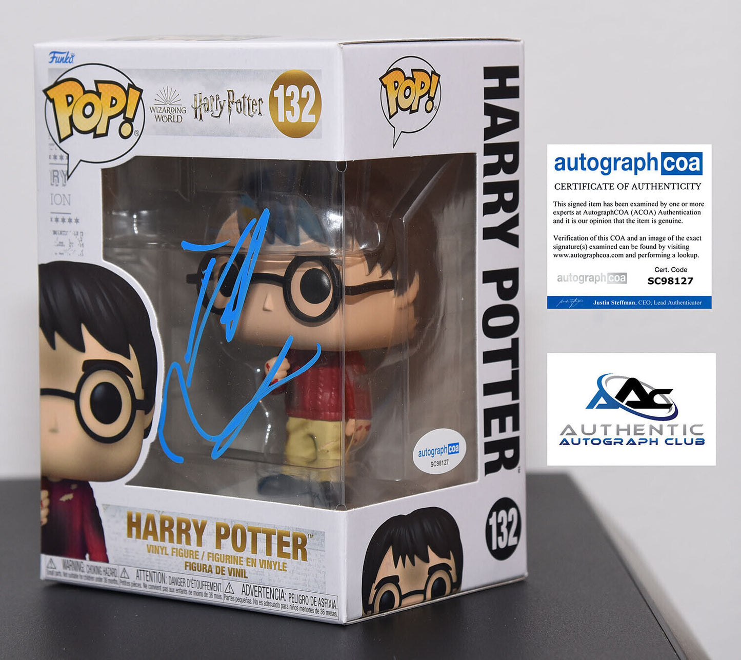 DANIEL RADCLIFFE AUTOGRAPH SIGNED FUNKO POP HARRY POTTER 132 ACOA