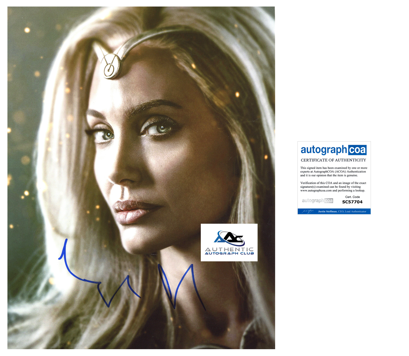 ANGELINA JOLIE AUTOGRAPH SIGNED 11x14 PHOTO MARVEL ETERNALS ACOA