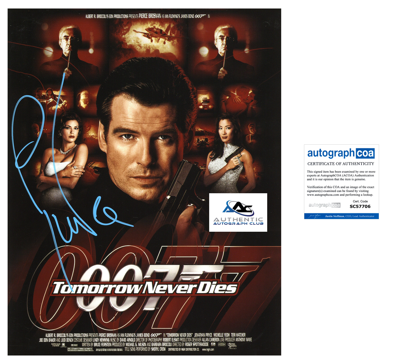 PIERCE BROSNAN AUTOGRAPH SIGNED 11x14 PHOTO JAMES BOND 007 ACOA