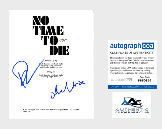 DANIEL CRAIG AND LEA SEYDOUX AUTOGRAPH SIGNED NO TIME TO DIE FULL SCRIPT ACOA