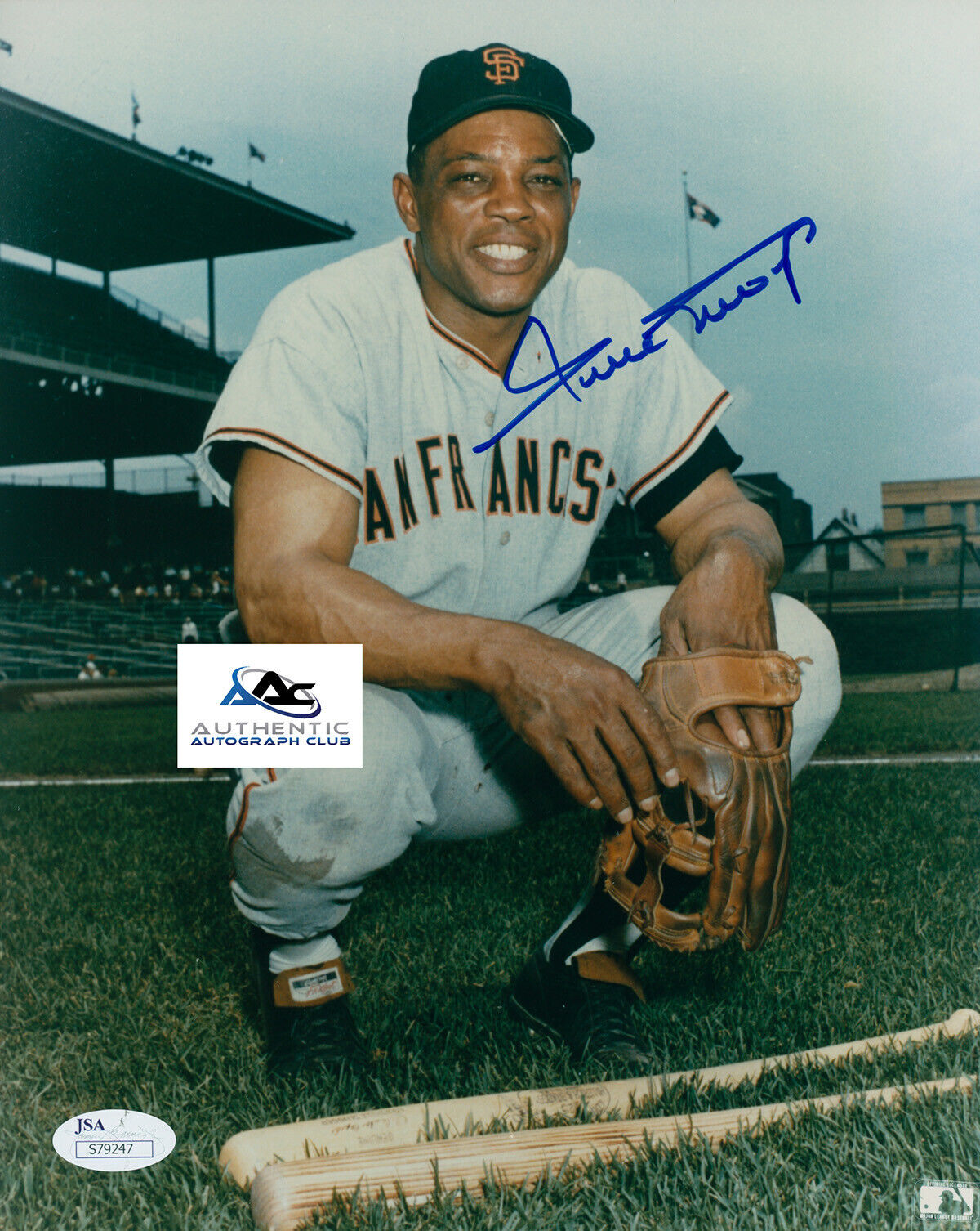 WILLIE MAYS AUTOGRAPH SIGNED 8x10 PHOTO MLB SAN FRANCISCO GIANTS BASEBALL ACOA