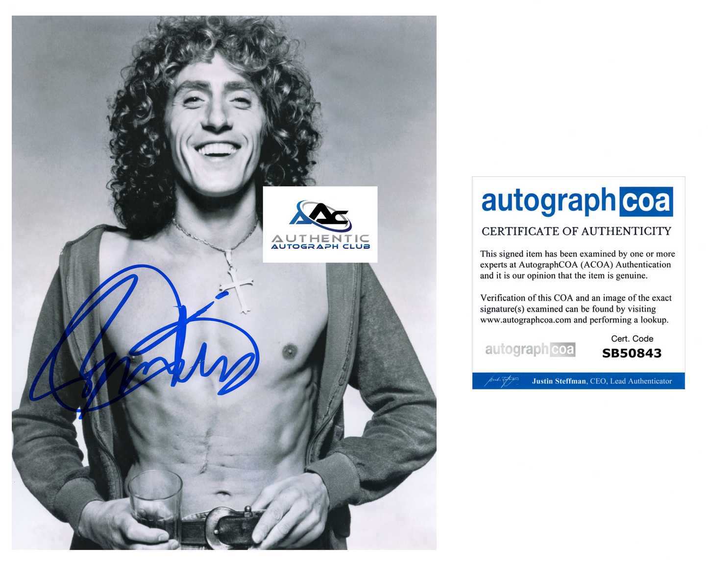 ROGER DALTREY AUTOGRAPH SIGNED 8x10 PHOTO THE WHO ACOA