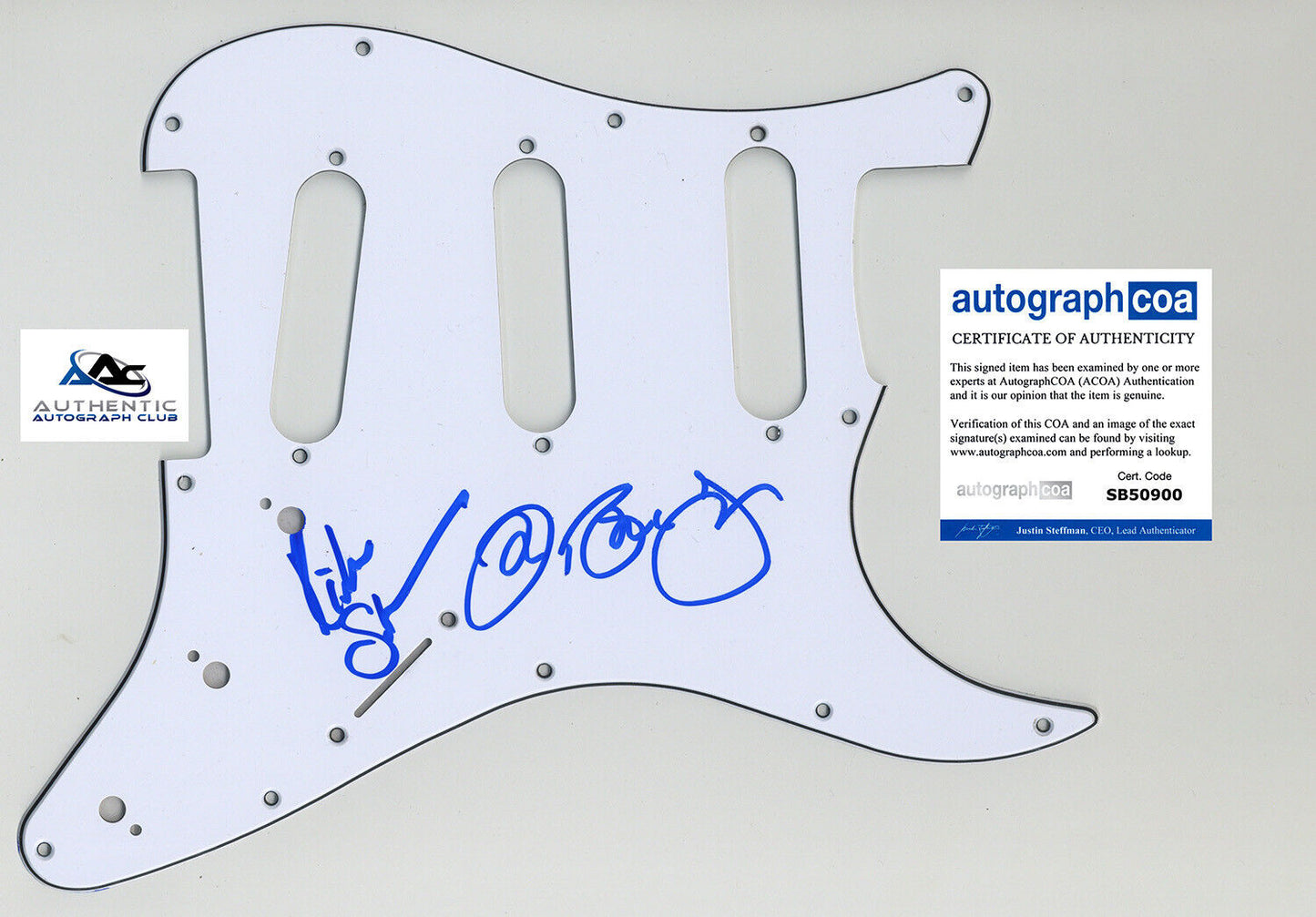 JON BON JOVI RICHIE SAMBORA AUTOGRAPH SIGNED PICKGUARD SCRATCHPLATE BON JOVIACOA