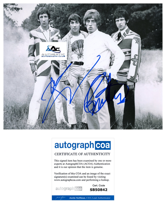 PETE TOWNSHEND AND ROGER DALTREY AUTOGRAPH SIGNED 8x10 PHOTO THE WHO ACOA