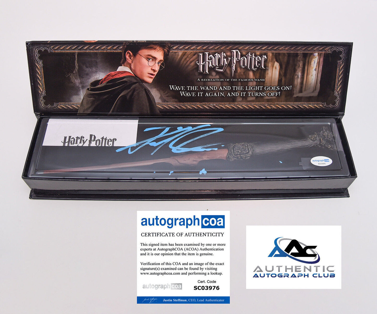 DANIEL RADCLIFFE AUTOGRAPH SIGNED HARRY POTTER ILLUMINATING WAND NOBLE ACOA