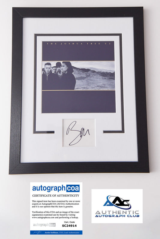 U2 SINGER BONO AUTOGRAPH FRAMED THE JOSHUA TREE ACOA