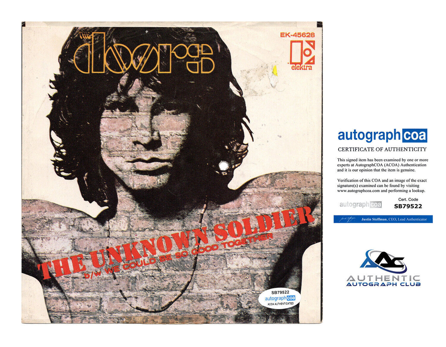 ROBBY KRIEGER AND RAY MANZAREK AUTOGRAPH SIGNED THE DOORS LP COVER SLEEVE ACOA