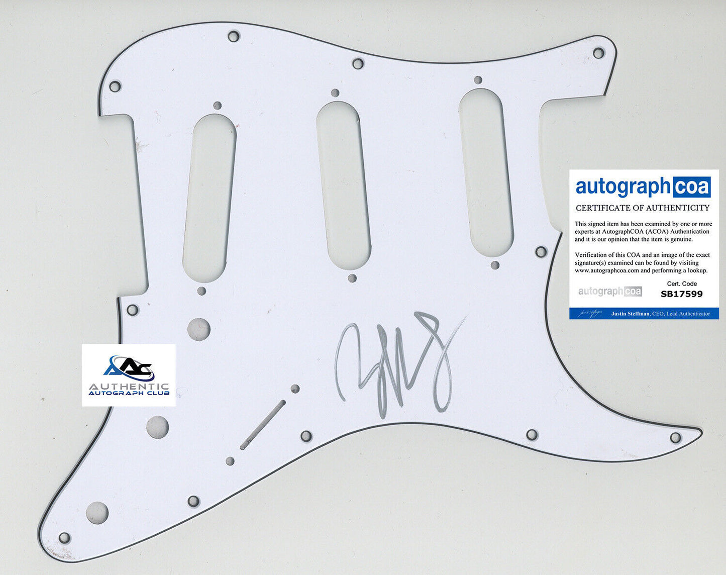 COUNTRY SINGER BRAD PAISLEY AUTOGRAPH SIGNED GUITAR PICKGUARD SCRATCHPLATE ACOA