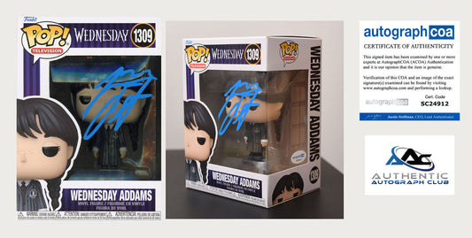 JENNA ORTEGA AUTOGRAPH SIGNED WEDNESDAY ADDAMS FUNKO POP 1309 ACOA