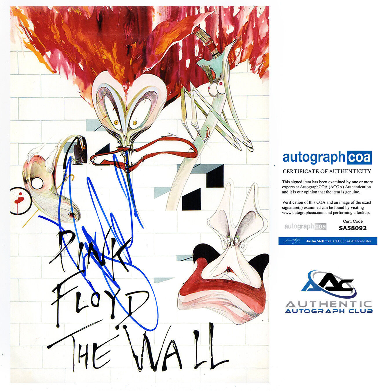 ROGER WATERS AUTOGRAPH SIGNED 12x18 PHOTO POSTER PINK FLOYD THE WALL ACOA