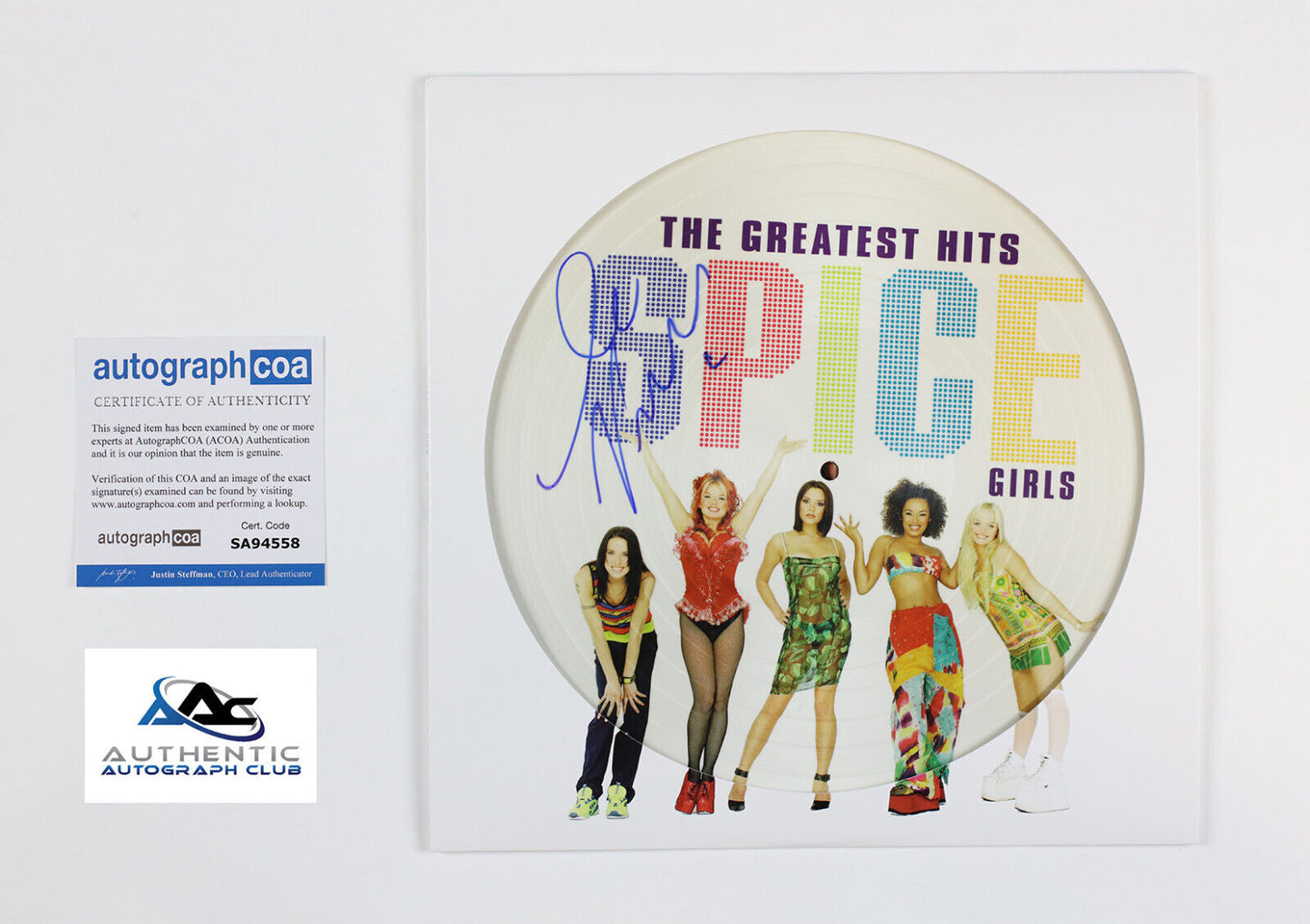 VICTORIA BECKHAM AUTOGRAPH SIGNED SPICE GIRLS GREATEST HITS ALBUM VINYL ACOA