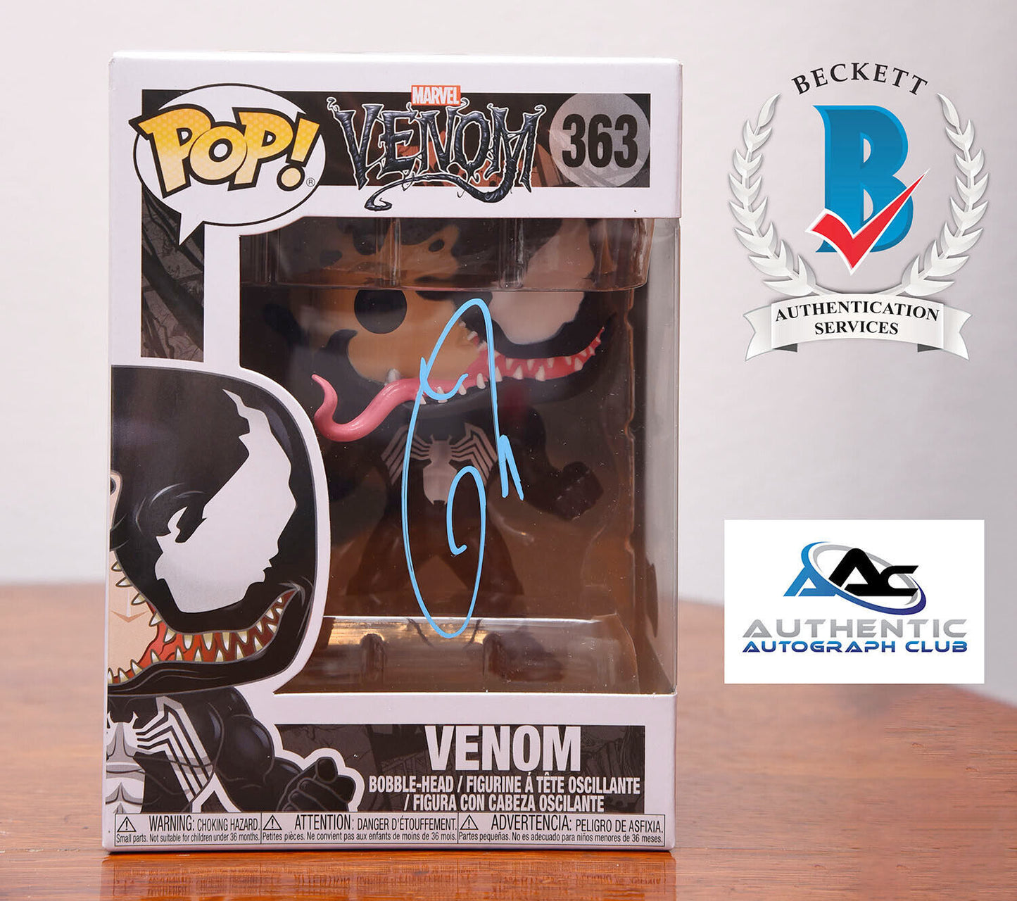 TOM HARDY AUTOGRAPH SIGNED MARVEL VENOM FUNKO POP #363 BECKETT BAS