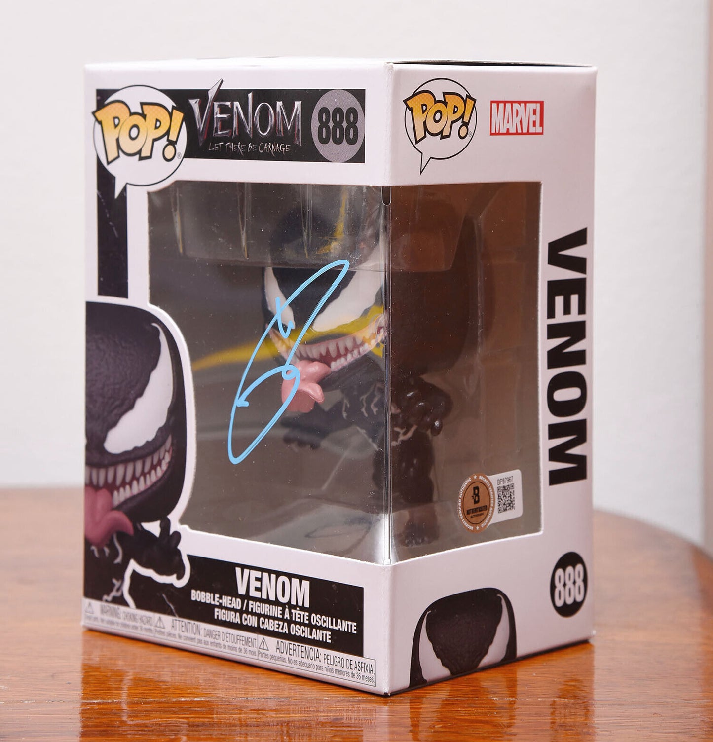 TOM HARDY AUTOGRAPH SIGNED MARVEL VENOM FUNKO POP #888 BECKETT BAS