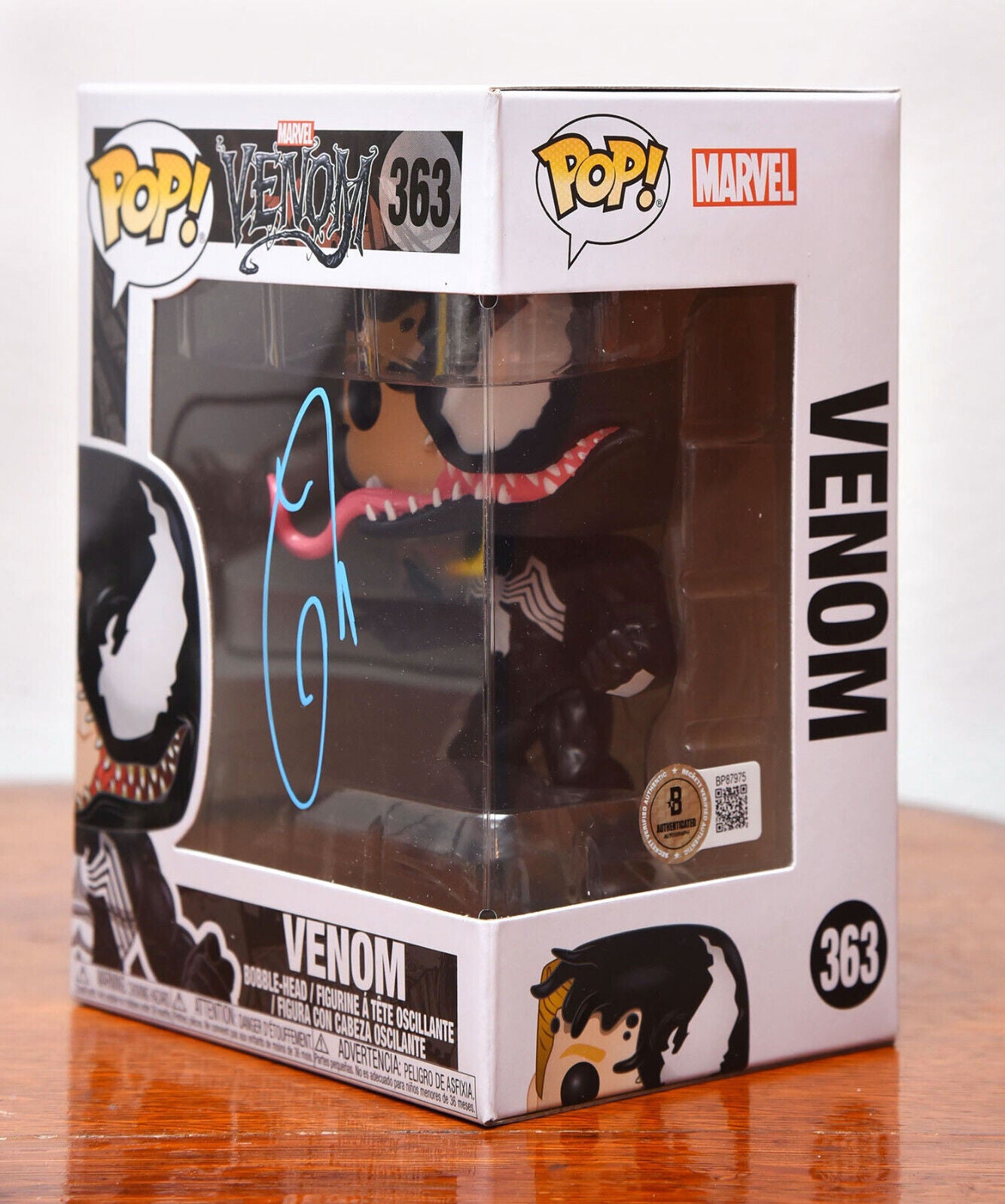 TOM HARDY AUTOGRAPH SIGNED MARVEL VENOM FUNKO POP #363 BECKETT BAS