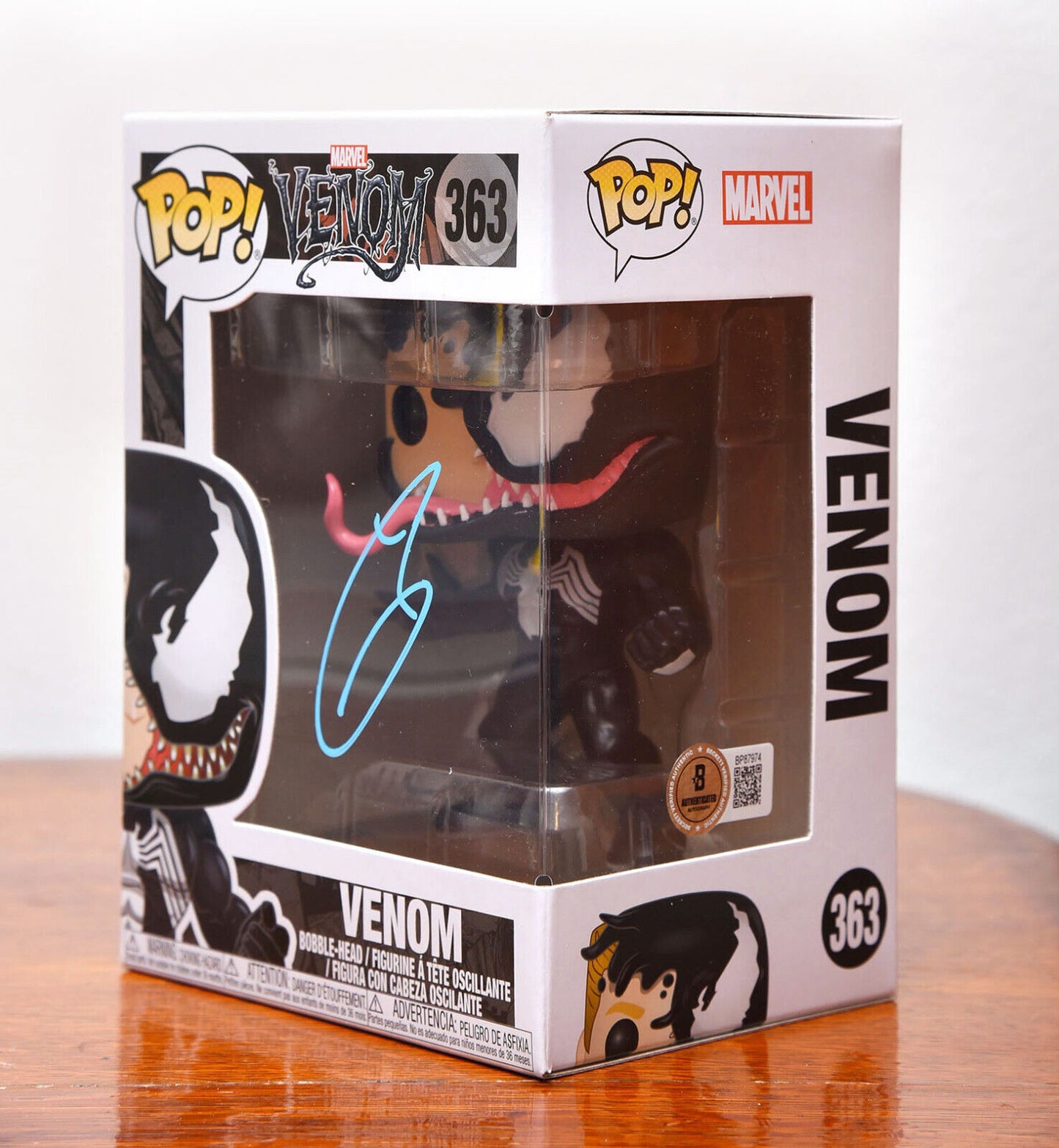 TOM HARDY AUTOGRAPH SIGNED MARVEL VENOM FUNKO POP #363 BECKETT BAS