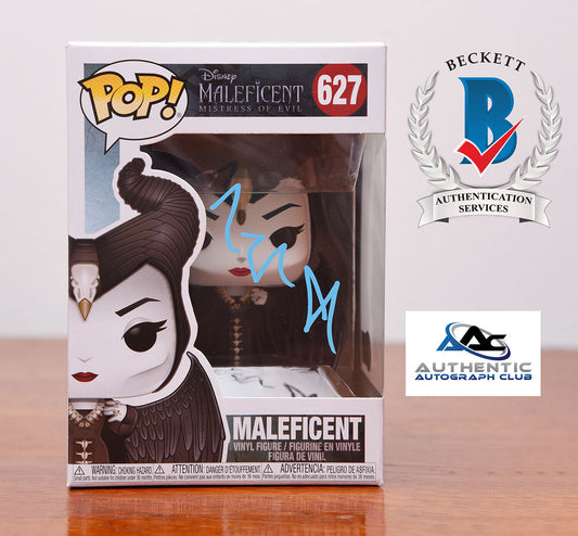 ANGELINA JOLIE AUTOGRAPH SIGNED DISNEY MALEFICENT FUNKO POP #627 BECKETT BAS