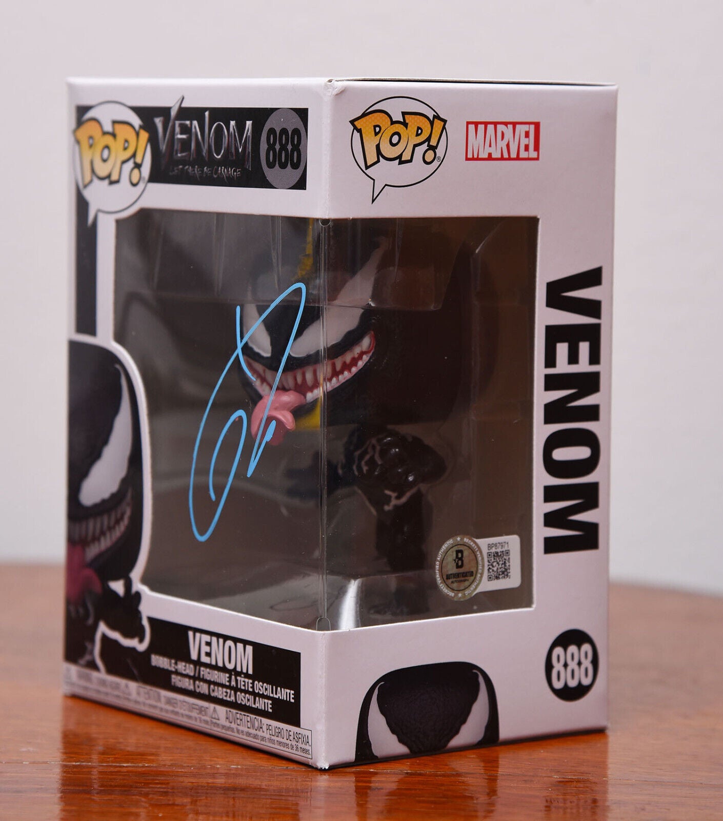 TOM HARDY AUTOGRAPH SIGNED MARVEL VENOM FUNKO POP #888 BECKETT BAS