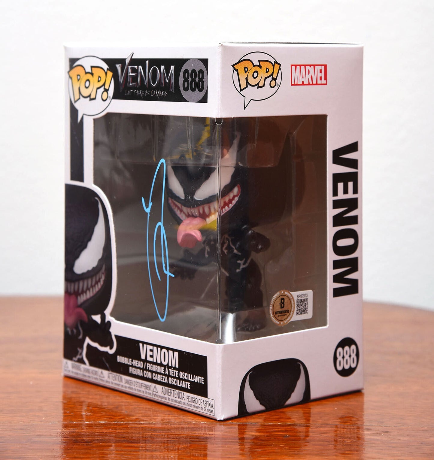 TOM HARDY AUTOGRAPH SIGNED MARVEL VENOM FUNKO POP #888 BECKETT BAS