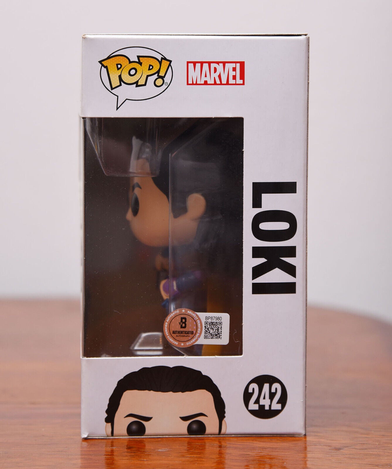 TOM HIDDLESTON AUTOGRAPH SIGNED MARVEL THOR LOKI  FUNKO POP #242 BECKETT BAS