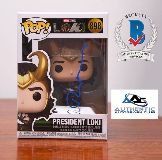 TOM HIDDLESTON AUTOGRAPH SIGNED MARVEL THOR LOKI  FUNKO POP #898 BECKETT BAS