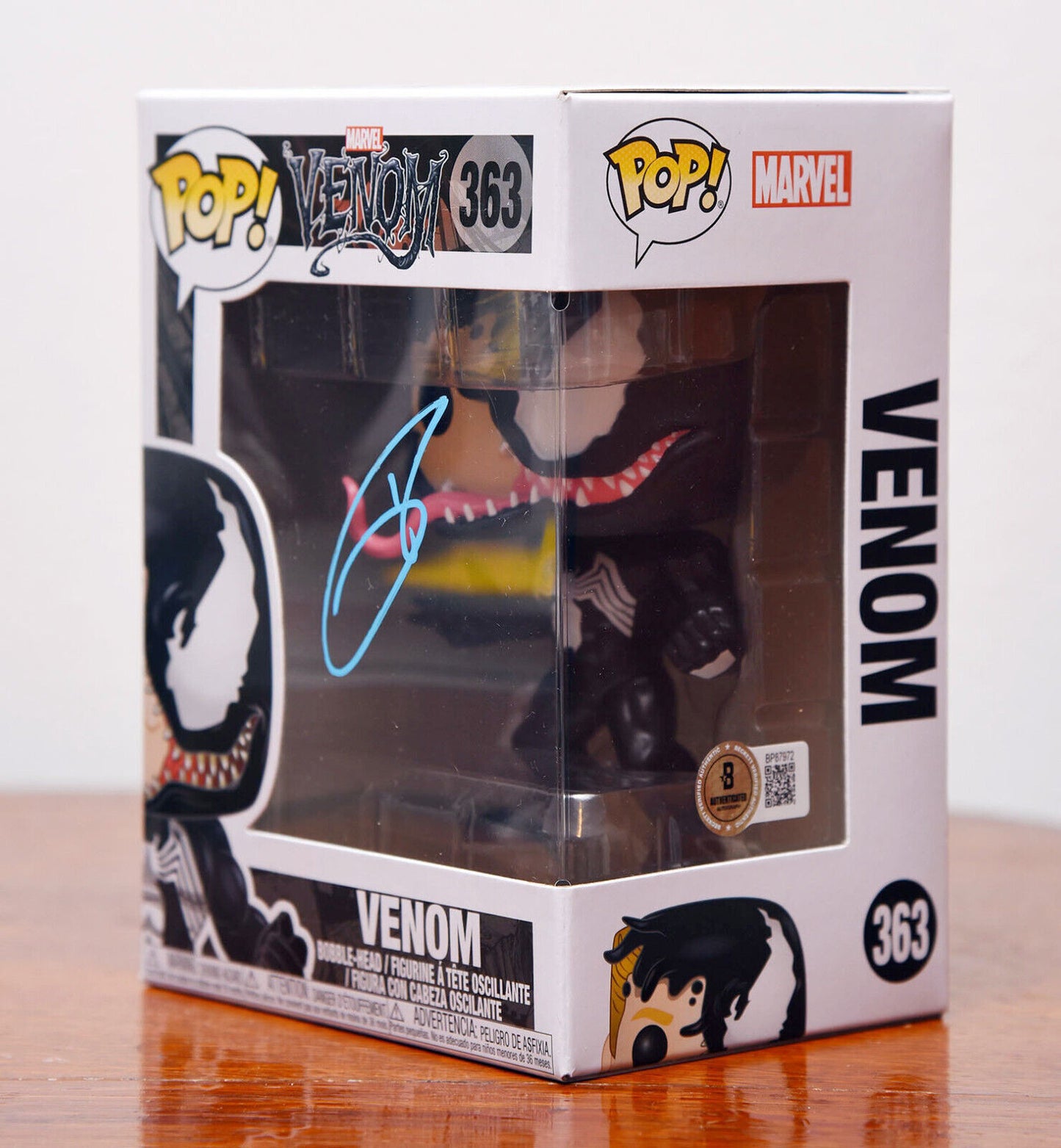 TOM HARDY AUTOGRAPH SIGNED MARVEL VENOM FUNKO POP #363 BECKETT BAS