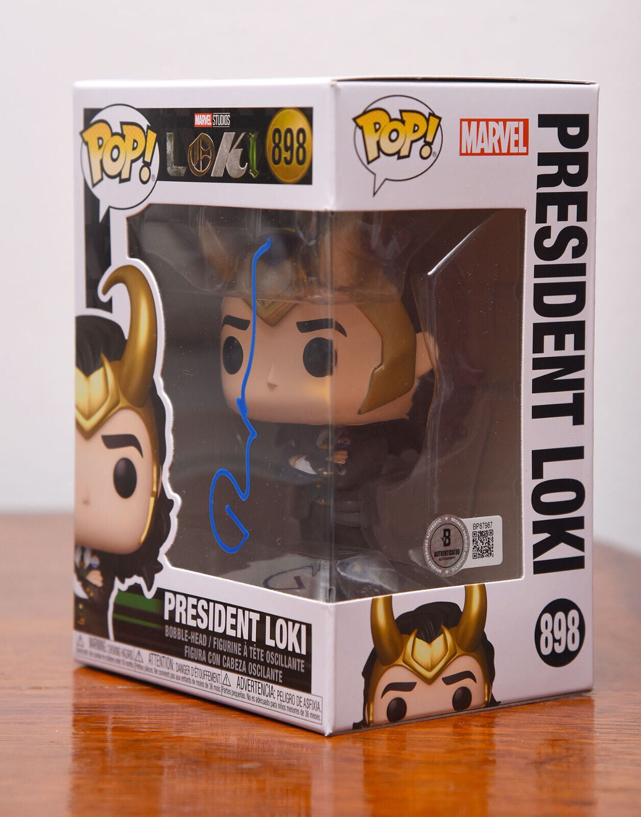 TOM HIDDLESTON AUTOGRAPH SIGNED MARVEL THOR LOKI  FUNKO POP #898 BECKETT BAS