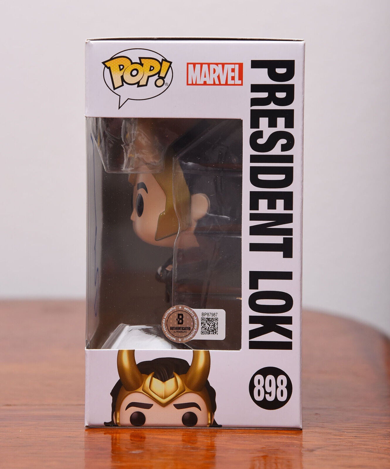 TOM HIDDLESTON AUTOGRAPH SIGNED MARVEL THOR LOKI  FUNKO POP #898 BECKETT BAS