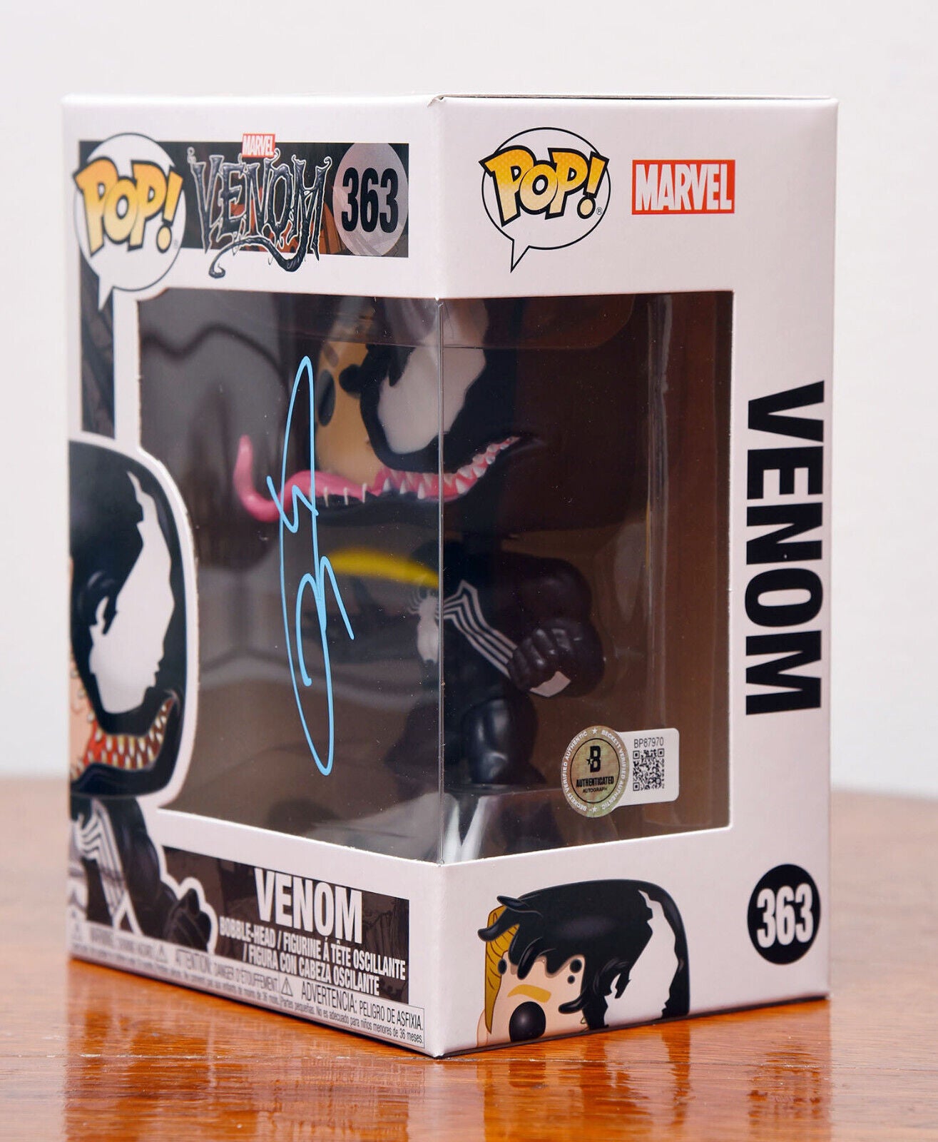 TOM HARDY AUTOGRAPH SIGNED MARVEL VENOM FUNKO POP #363 BECKETT BAS