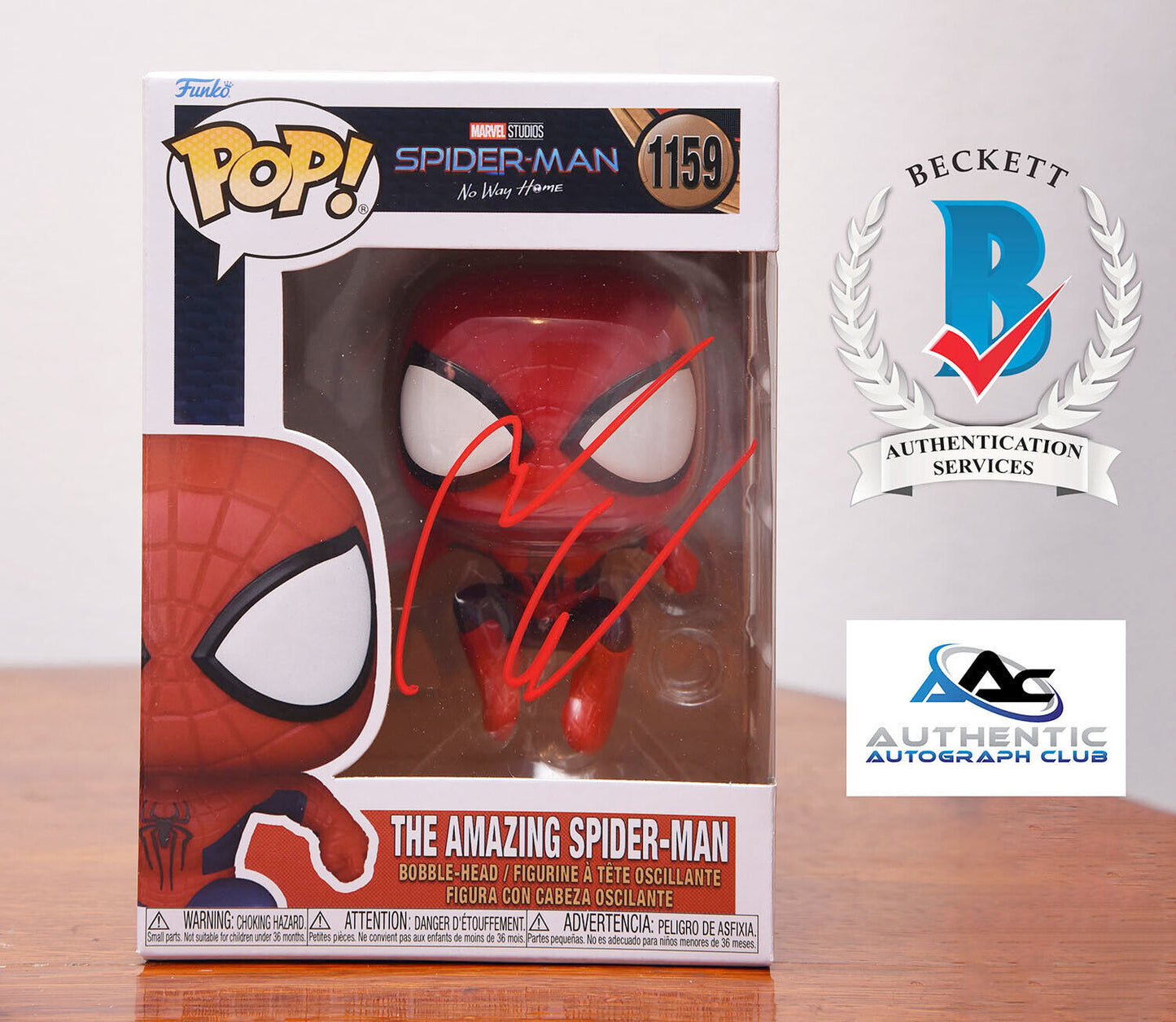 ANDREW GARFIELD AUTOGRAPH SIGNED MARVEL SPIDER-MAN FUNKO POP #1159 BECKETT BAS