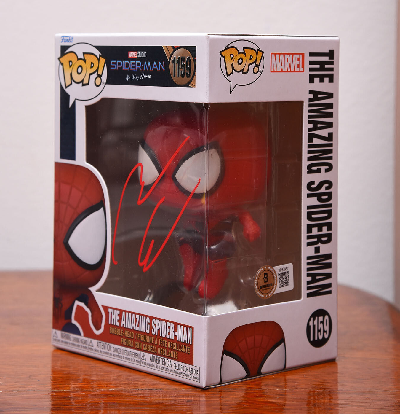 ANDREW GARFIELD AUTOGRAPH SIGNED MARVEL SPIDER-MAN FUNKO POP #1159 BECKETT BAS