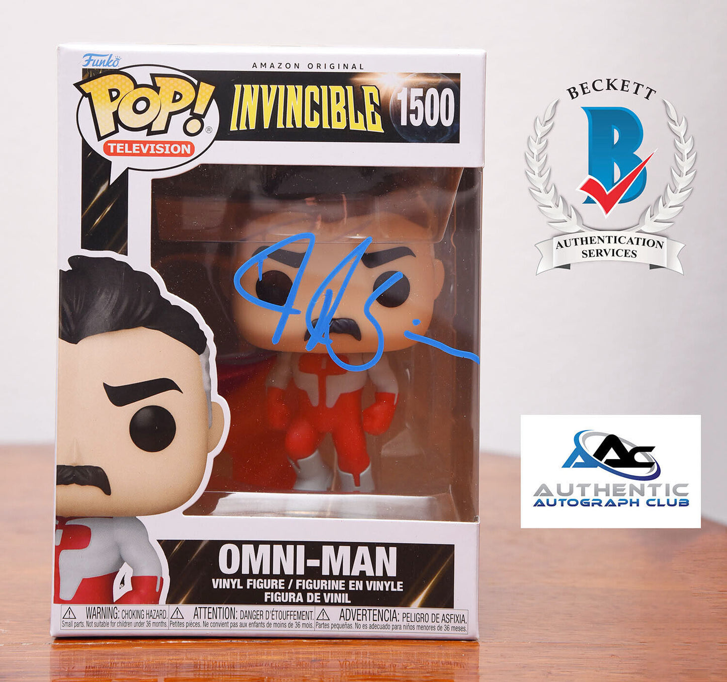 JK J.K. SIMMONS AUTOGRAPH SIGNED INVINCIBLE OMNI-MAN FUNKO POP #1500 BECKETT BAS