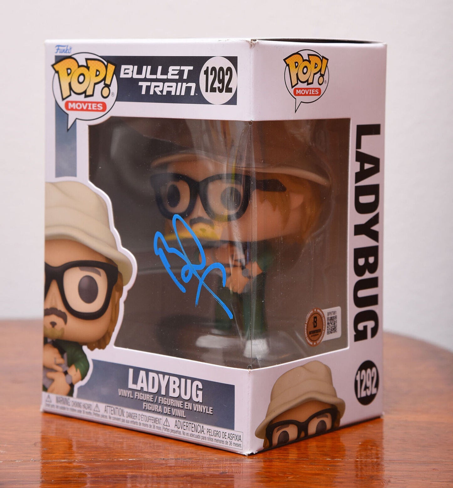 BRAD PITT AUTOGRAPH SIGNED BULLET TRAIN LADYBUG FUNKO POP #1292 BECKETT BAS