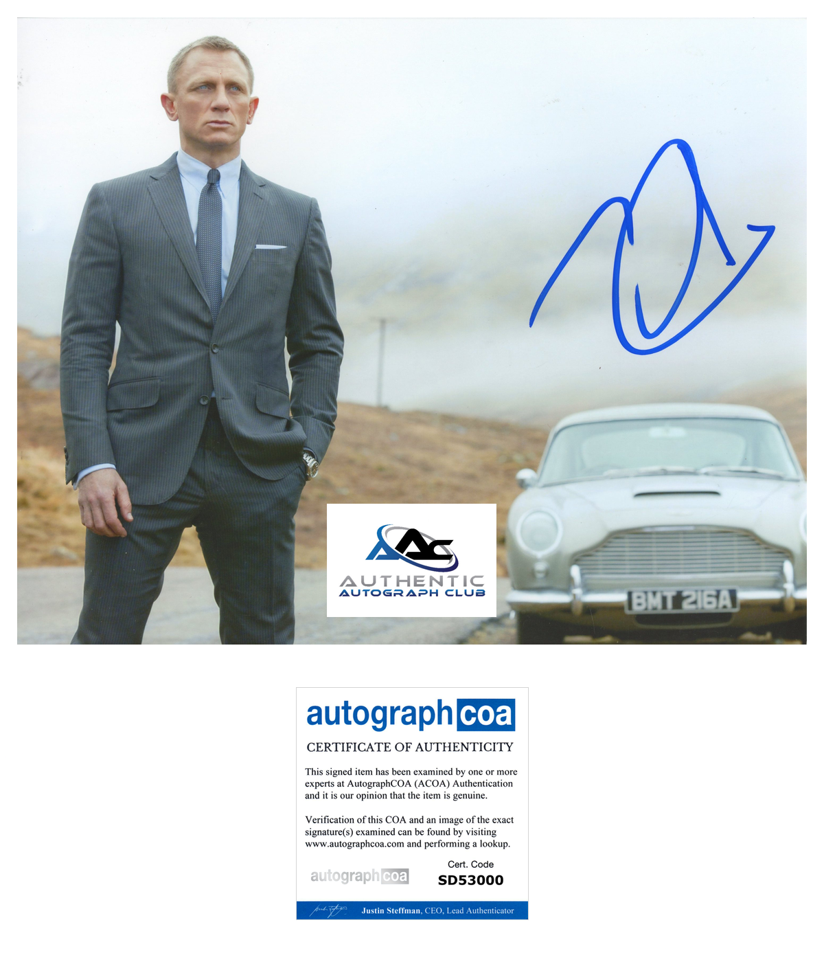 DANIEL CRAIG AUTOGRAPH SIGNED 8X10 PHOTO JAMES BOND 007 ACOA