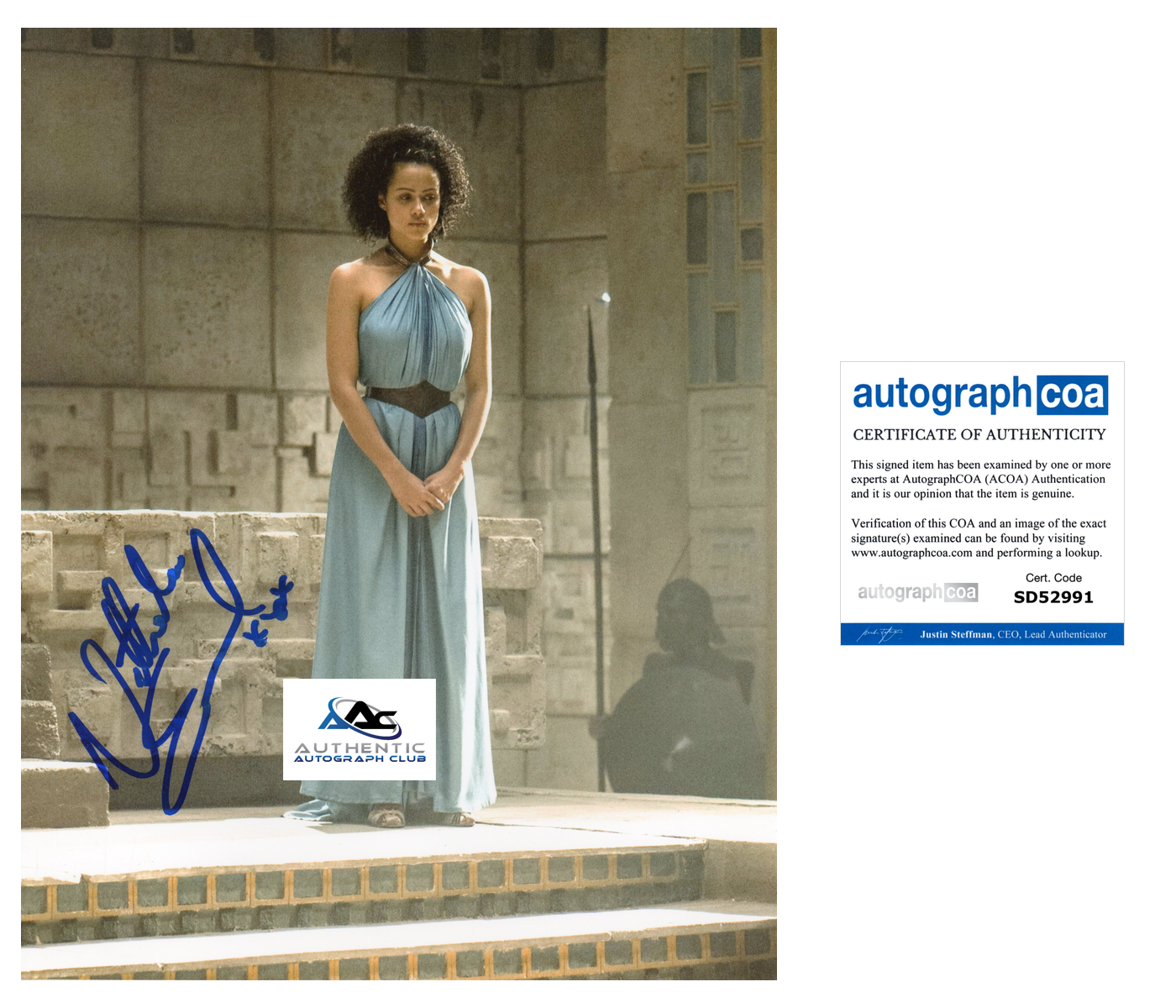 NATHALIE EMMANUEL AUTOGRAPH SIGNED 8X10 PHOTO GAME OF THRONES ACOA