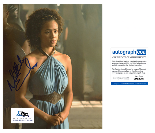 NATHALIE EMMANUEL AUTOGRAPH SIGNED 8X10 PHOTO GAME OF THRONES ACOA