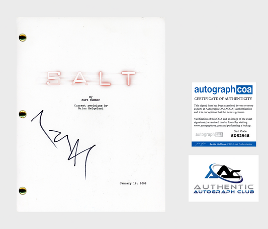 ANGELINA JOLIE AUTOGRAPH SIGNED SALT FULL SCRIPT SCREENPLAY ACOA