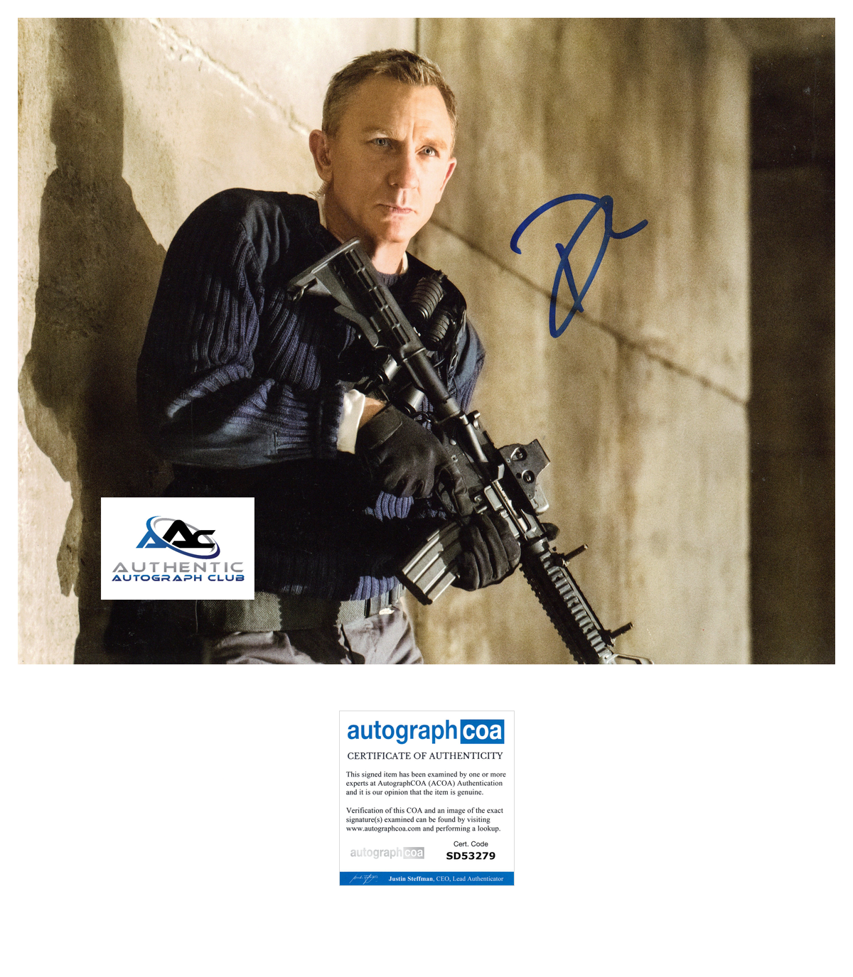 DANIEL CRAIG AUTOGRAPH SIGNED 11x14 PHOTO JAMES BOND 007 NO TIME TO DIE ACOA