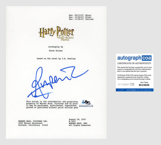 RUPERT GRINT AUTOGRAPH SIGNED HARRY POTTER HALF BLOOD PRINCE FULL SCRIPT ACOA