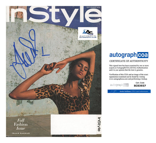 MODEL IMAAN HAMMAM AUTOGRAPH SIGNED INSTYLE MAGAZINE ACOA