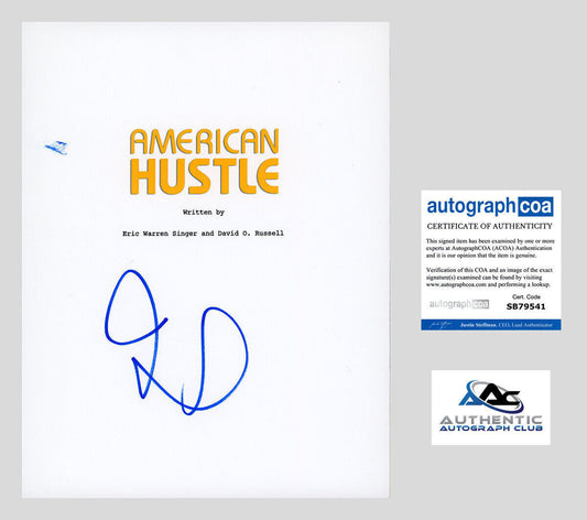 JENNIFER LAWRENCE AUTOGRAPH SIGNED AMERICAN HUSTLE FULL SCRIPT ACOA
