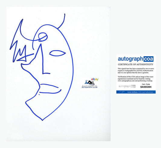 RARE EZRA MILLER AUTOGRAPH SIGNED SKETCH FLASH POINT DC JUSTICE LEAGUE ACOA COA