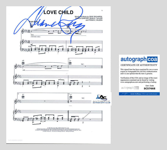 DIANA ROSS AUTOGRAPH SIGNED LOVE CHILD SHEET MUSIC ACOA