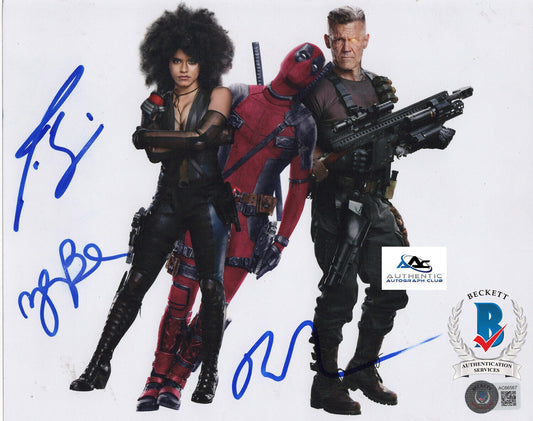 RYAN REYNOLDS, JOSH BROLIN +1 AUTOGRAPH SIGNED 8X10 PHOTO DEADPOOL BECKETT BAS