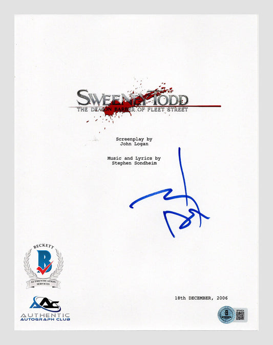 JOHNNY DEPP AUTOGRAPH SIGNED SWEENEY TODD SCRIPT SCREENPLAY BECKETT BAS COA