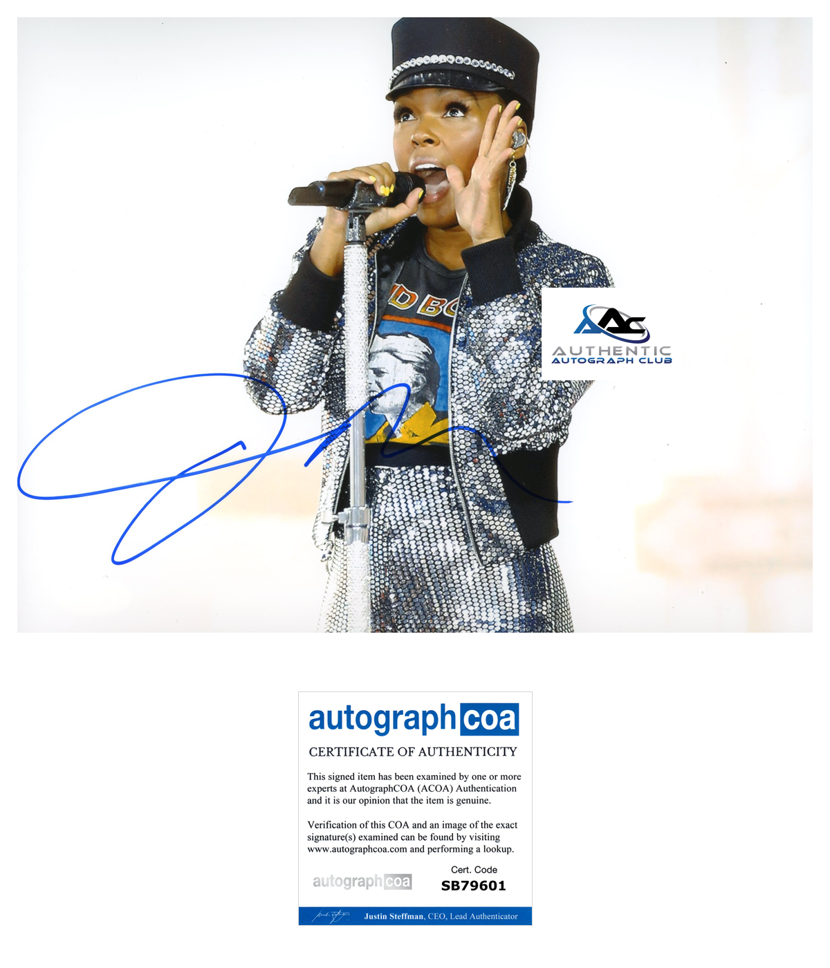 JANELLE MONAE AUTOGRAPH SIGNED 8X10 PHOTO SINGER ACOA