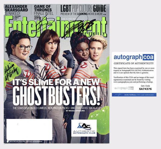 MELISSA MCCARTHY, KRISTEN WIIG, LESLIE JONES AND KATE MCKINNON AUTOGRAPH SIGNED
